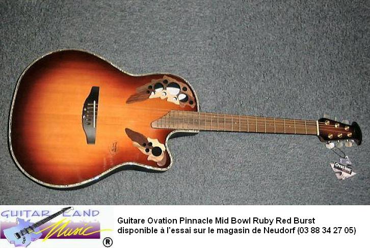 Guitare Ovation Pinnacle Mid Bowl Sunburst